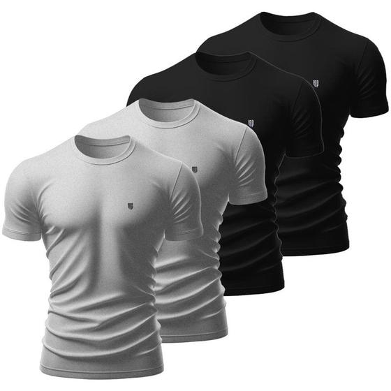 Imagem de Kit 4 Camiseta Masculina Camisas 100% Algodão Premium Slim Basicas MP