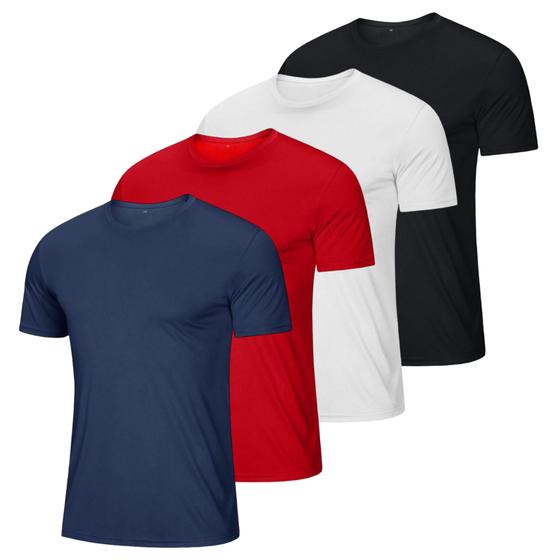 Imagem de Kit 4 Camiseta Masculina Gola Careca Redonda