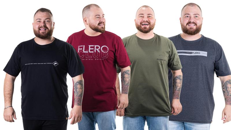 Imagem de Kit 4 Camisetas Camisas Blusas Básicas Plus Size G1 G2 G3 Flero