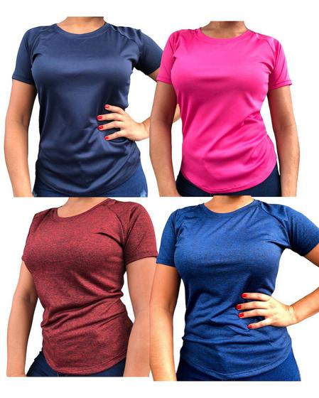 Imagem de Kit 4 Camisetas Dry fit Feminina