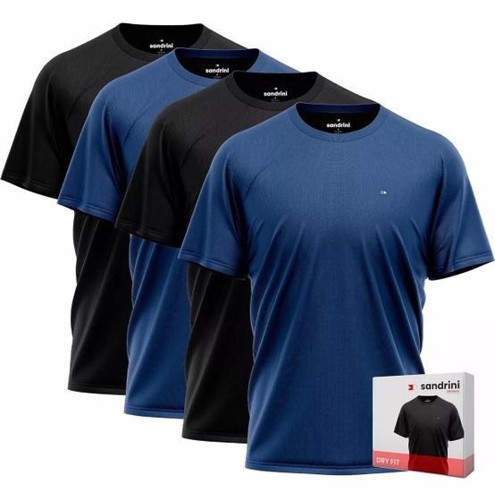 Imagem de Kit 4 Camisetas Dry Fit Manga Curta Academia Proteção Solar Sandrini  Térmica  Uv