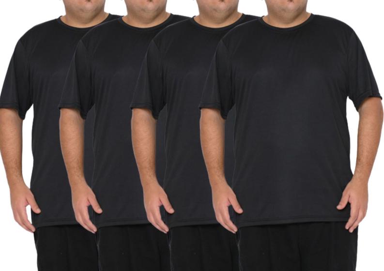 Imagem de Kit 4 Camisetas Dry Fit Masculina Plus Size Musculação