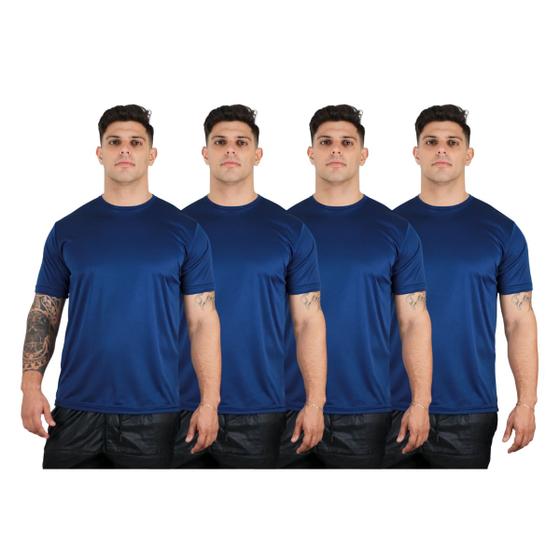 Imagem de Kit 4 Camisetas Dry Fit Premium Básica Academia Esporte