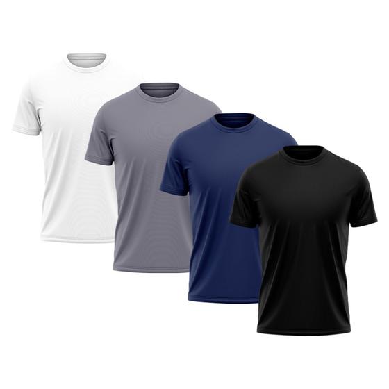 Imagem de Kit 4 Camisetas Masculina Dry Fit Proteção Solar UV Térmica Academia Treino Caminhada Esporte Camisa Praia