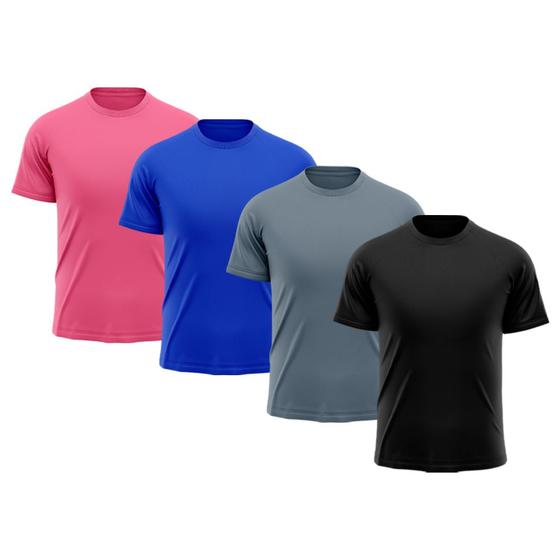 Imagem de Kit 4 Camisetas Masculina Raglan Dry Fit Proteção Solar UV