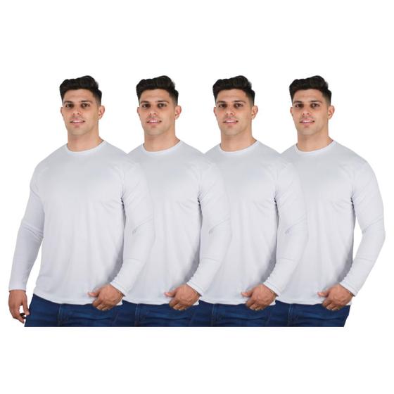 Imagem de Kit 4 Camisetas Masculinas Segunda Pele Térmica 50 UV Dry