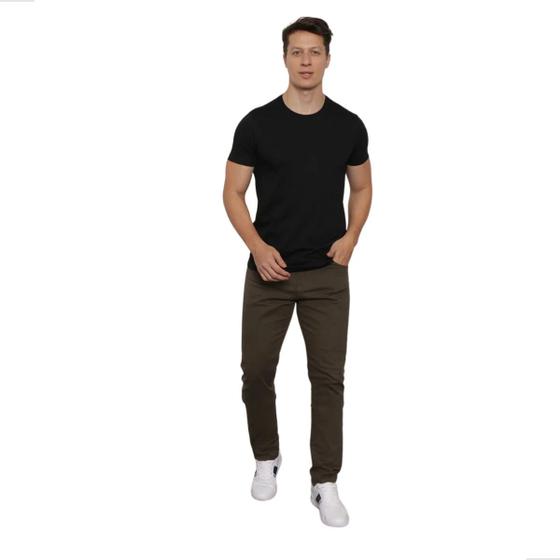 Imagem de Kit 4 Camisetas Masculinas Slim Fit Básicas Algodão