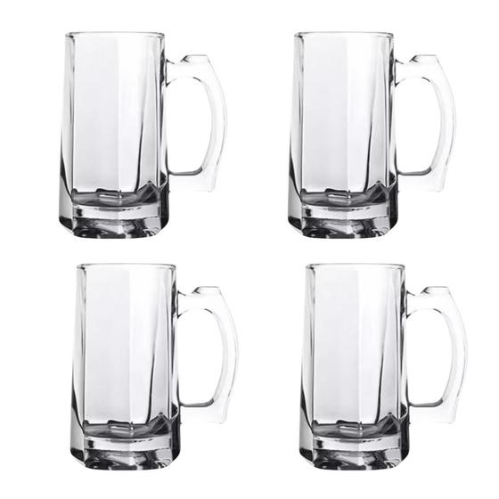 Imagem de Kit 4 Caneca De Chopp Vidro Cerveja Copo Chop Zero Grau