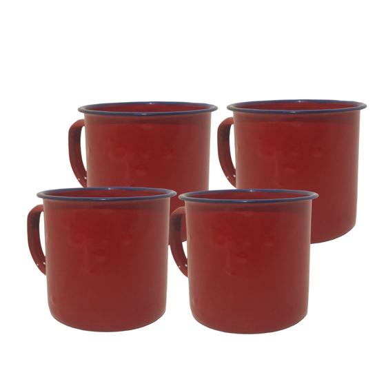 Imagem de KIT 4 Caneca Esmaltada 350ml Vintage Retro Rustica Cafe Cha