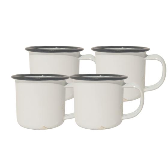 Imagem de KIT 4 Caneca Esmaltada 80ml Vintage Retro Rustica Cafe Cha