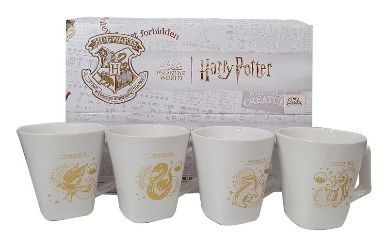 Imagem de Kit 4 Canecas do Harry Potter Hogwarts 200mL Presente Geek