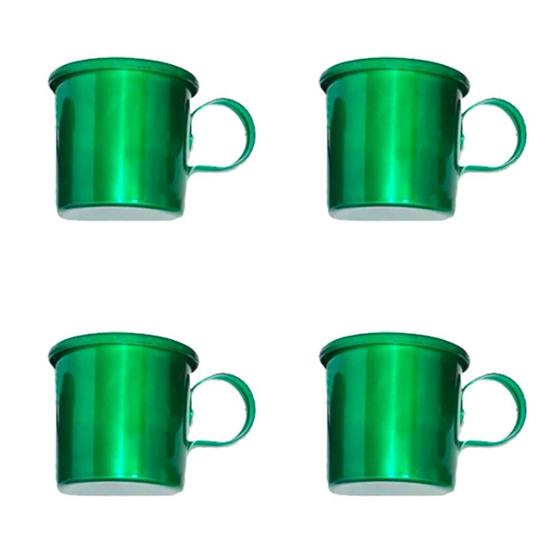 Imagem de Kit 4 Canecas em alumínio estilo Moscow Mule Decor - Verde