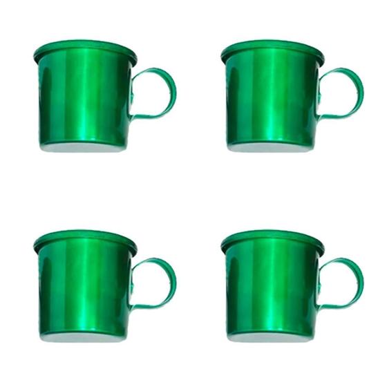 Imagem de Kit 4 Canecas Em Alumínio Estilo Moscow Mule Verde Bright