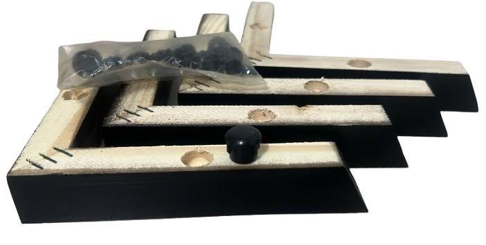 Imagem de kit 4 cantoneira cor tabaco elegante luxo em madeira para sofá moveis