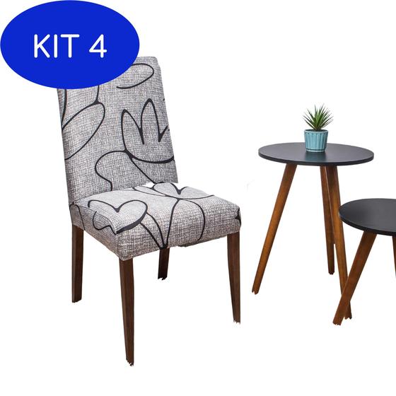 Imagem de Kit 4 Capa Cadeira Tecido Importado Mais Resistente Tulipa