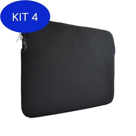 Imagem de Kit 4 Capa Case para Notebook Classic 15.6 pol - Preto