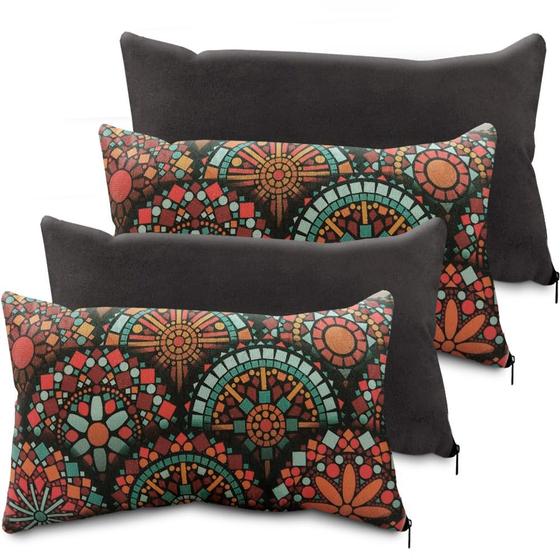 Kit 4 Capa De Almofada Decorativa Para Sala Com Ziper Suede 30x50cm - BF Colchões Menor preço em Kit 4 Capa De Almofada Decorativa Para Sala Com Ziper Suede 30x50cm - BF Colchões