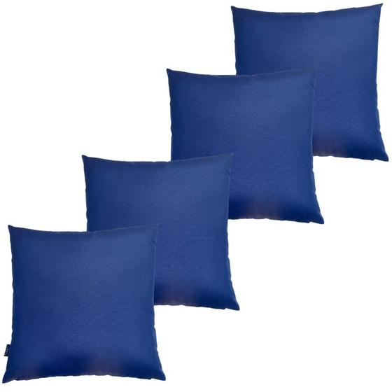 Imagem de Kit 4 Capa de Almofada Impermeável Antimofo Antiácaro Azul Área Externa 45cmx45cm