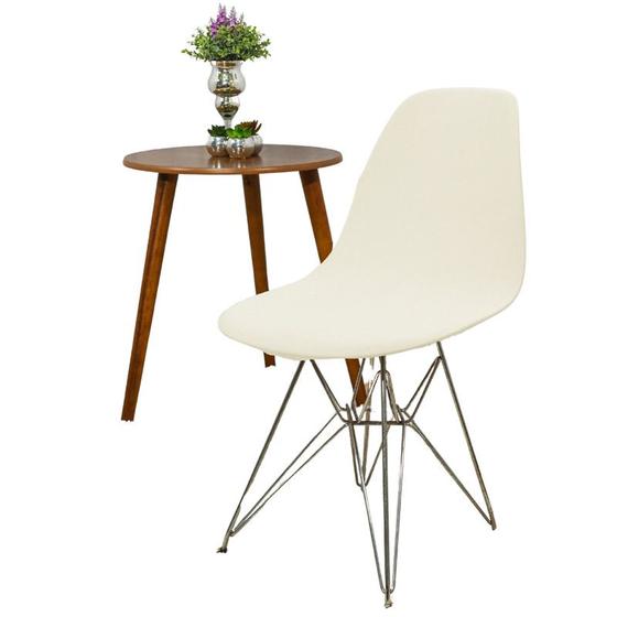 Imagem de Kit 4 Capa de Cadeira Jantar Eiffel Eames Creme Super Luxo