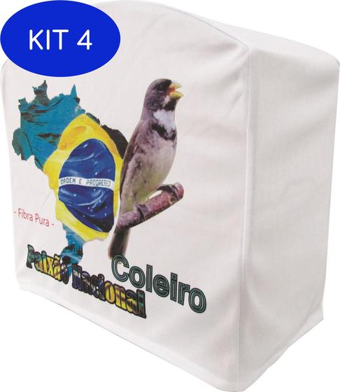 Imagem de Kit 4 Capa De Gaiola Coleiro Brasil Torneio Elástica