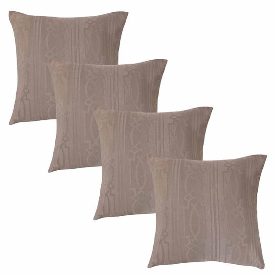 Imagem de Kit 4 Capas Almofada Jacard com Zíper Decorativa Sala Quarto Estampado 45 x 45 cm