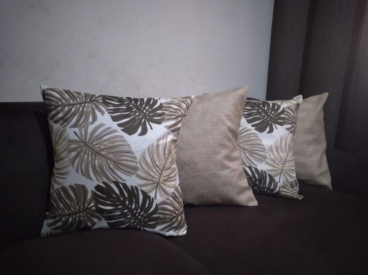 Imagem de Kit 4 Capas Almofadas Lindas Decorativas Sala Sofá C/ Ziper