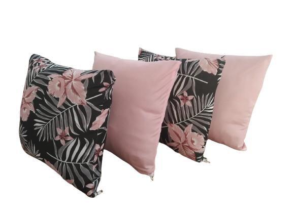 Kit 4 Capas de Almofada 40 x 40 Malha Gel Helanca com Zíper Estampadas e Lisas Decoração Menor preço em Kit 4 Capas de Almofada 40 x 40 Malha Gel Helanca com Zíper Estampadas e Lisas Decoração