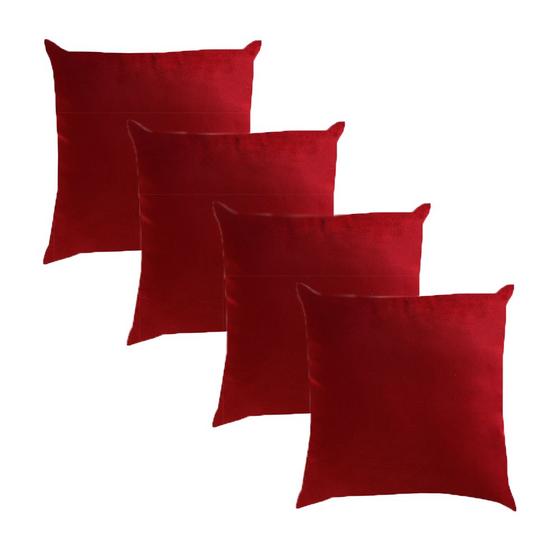 Imagem de Kit 4 Capas De Almofada Com Zíper 45x45cm Suede Lisa