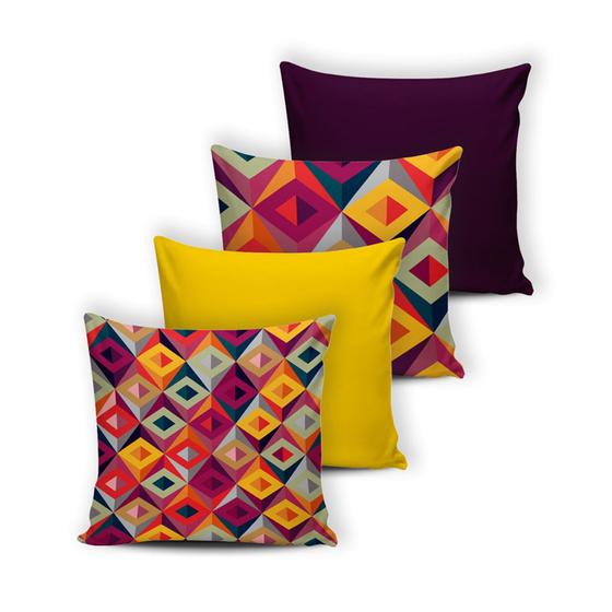 Imagem de Kit 4 capas de Almofada Modern Print 42 cm x 42 cm - 026