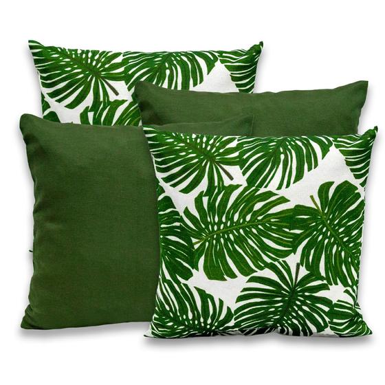 Imagem de kit 4 Capas de Almofadas Estampada Cheias C/ Refil de Silicone Decorativa Gorgurinho