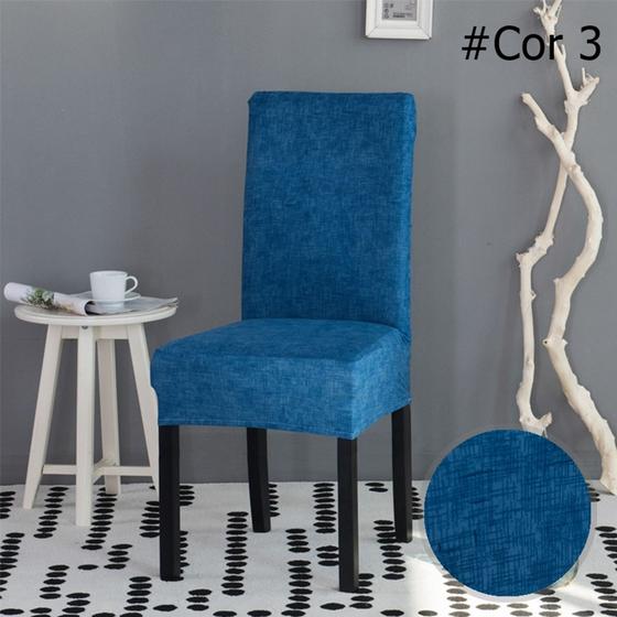 Imagem de Kit 4 Capas de Cadeira Spandex Mesa Sala de Jantar, Estampada, tamanho Universal com Elástico