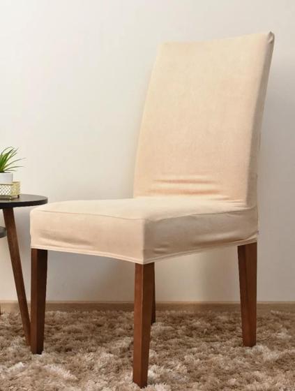 Imagem de Kit 4 Capas De Cadeiras Em Suede Cinza Anti-gato Com Elastan Desenho Do Tecido Liso
