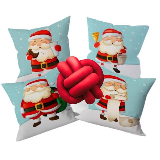 Imagem de Kit 4 Capas + Nó Luxo Natal Natalina Personalizadas