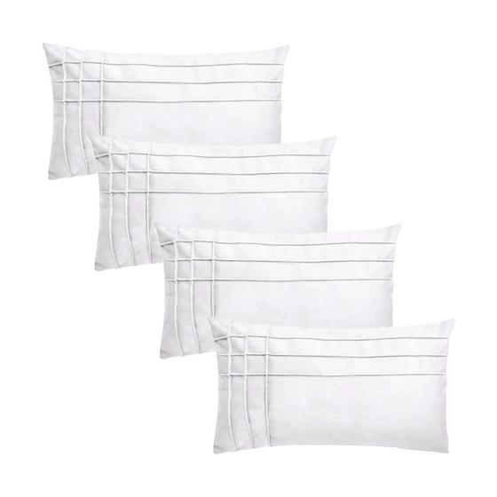 Imagem de Kit 4 Capas para Almofada Drapeada Line T Retangular em Veludo Várias Cores