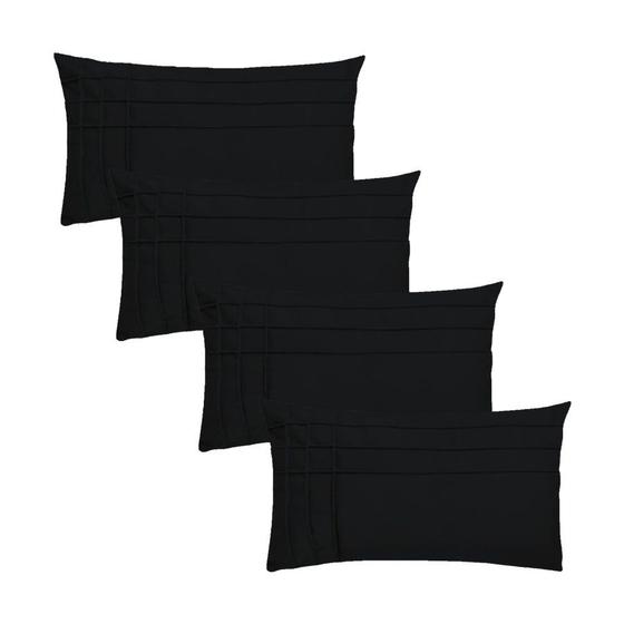 Imagem de Kit 4 Capas para Almofada Drapeada Line T Retangular em Veludo Várias Cores