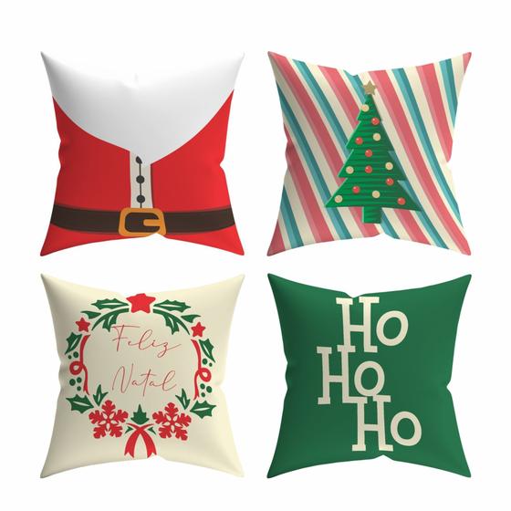 Imagem de Kit 4 Capas Para Almofadas Decorativas Natal