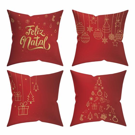 Imagem de Kit 4 Capas Para Almofadas Decorativas Natal