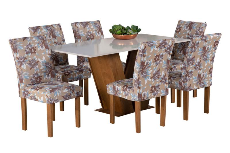 Imagem de Kit 4 Capas Para Cadeira Estampada Geare Jantar Malha Com Elástico