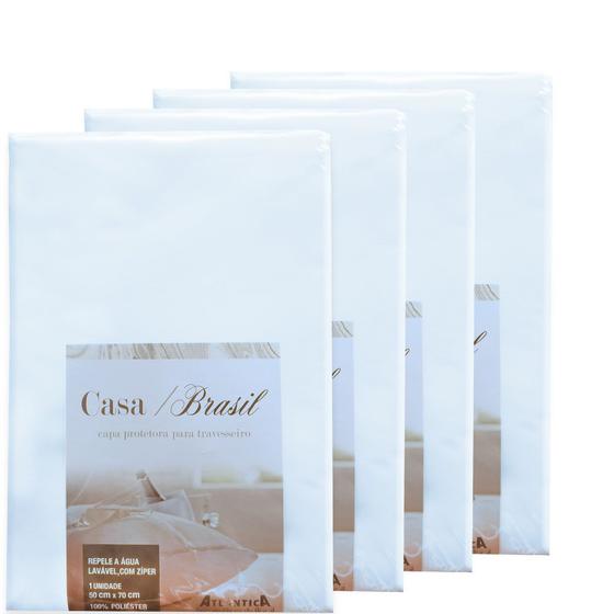 Kit 4 Capas Protetora Travesseiro Impermeavel Com Ziper 50x70xcm Atlântica - Emcompre Menor preço em Kit 4 Capas Protetora Travesseiro Impermeavel Com Ziper 50x70xcm Atlântica - Emcompre
