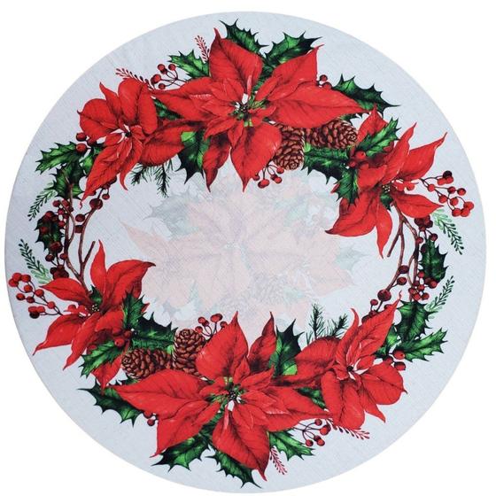 Imagem de Kit 4 Capas Sousplat Guirlanda Linda Flor de Natal 35cmx35cm