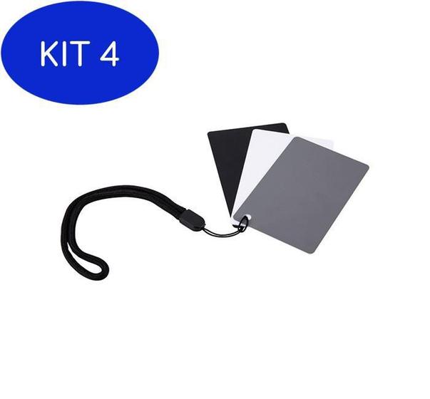 Imagem de Kit 4 Cartão Cinza e Balanço de Branco 3 em 1 JJC GC2