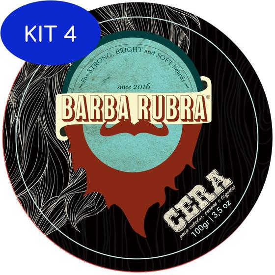 Imagem de Kit 4 Cera Bigode Barba Rubra 100g