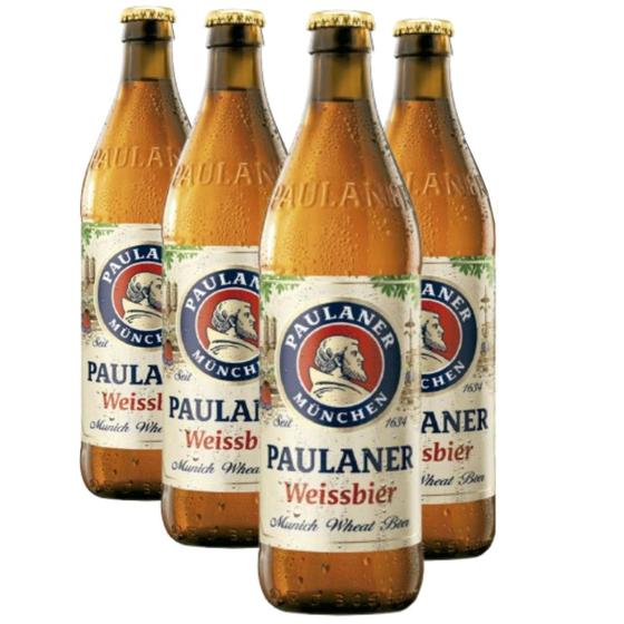 Imagem de Kit 4 Cerveja Paulaner Weissbier Garrafa 500ml