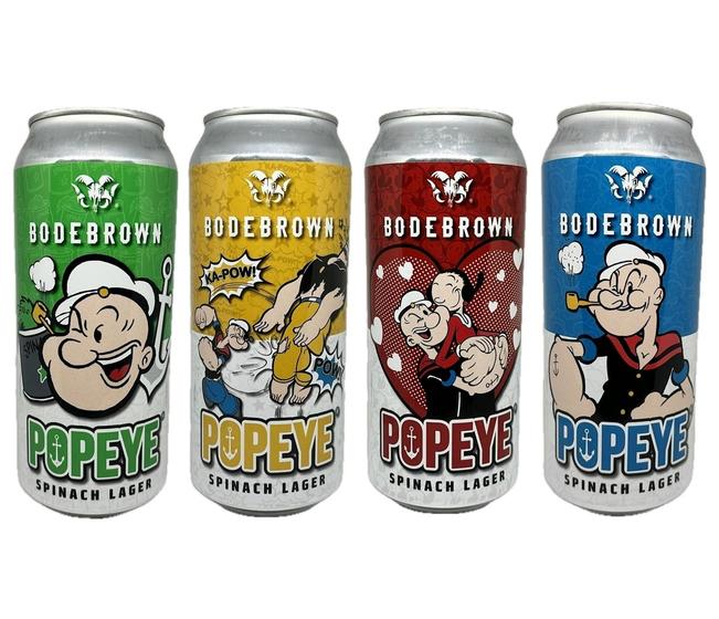 Imagem de Kit 4 Cervejas Popeye Germany Larger Puro Malte Latão 473ml