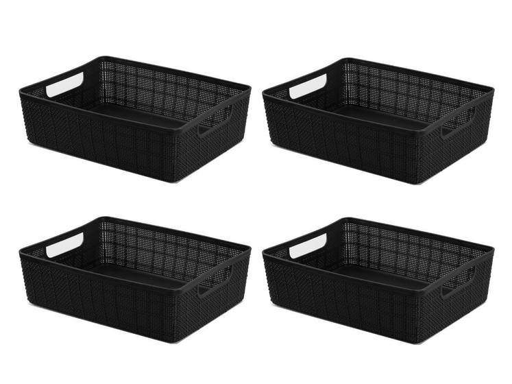 Kit 4 Cestos Organizadores Decorativo Multiuso Rattan 4,7L Menor preço em Kit 4 Cestos Organizadores Decorativo Multiuso Rattan 4,7L