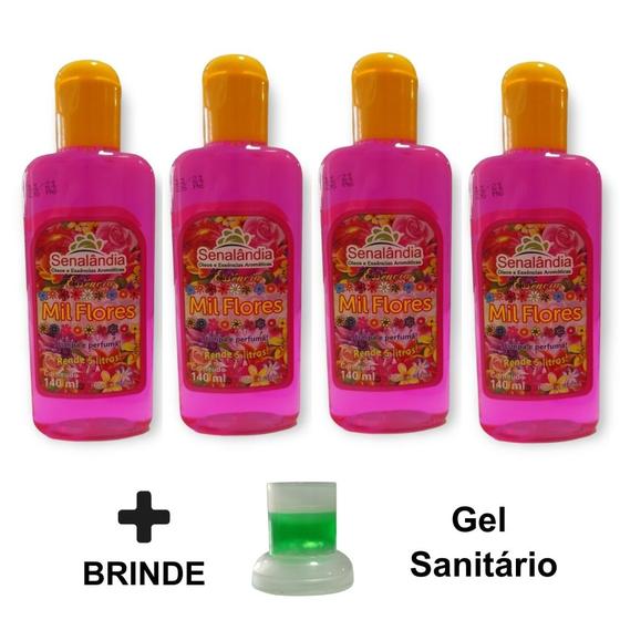 Imagem de Kit 4 Cheirinho Concentrado Desinfetante Limpeza Essência Casa 140ml Marca Senalândia - Envio Já