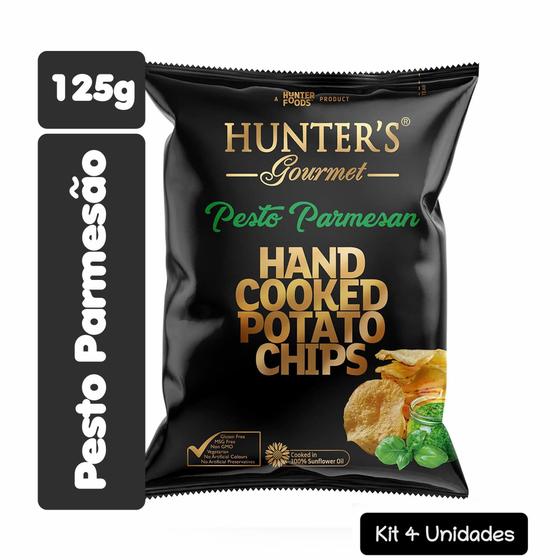 Imagem de KIt 4 Chips de Batata Gourmet Pesto Parmesão Hunters 125g