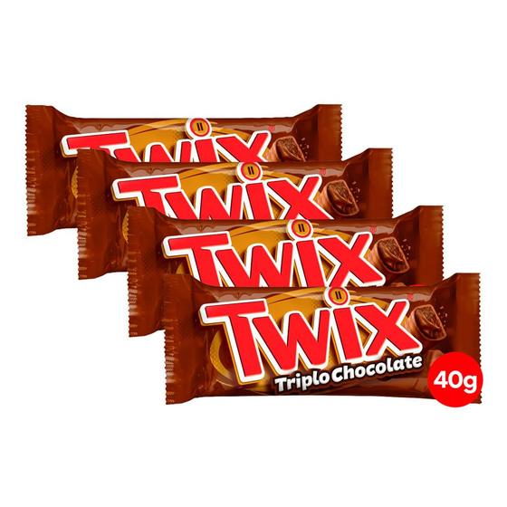 Imagem de Kit 4 Chocolate Twix Triplo Chocolate com 40g Edição Limitada