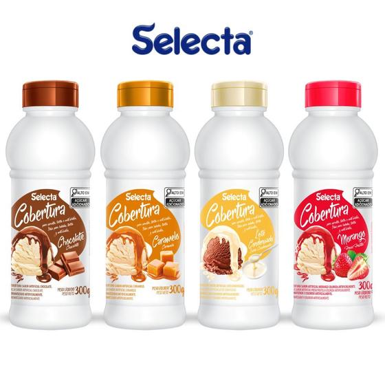 Imagem de Kit 4 Cobertura para Taça de Sorvete e Sobremesas Selecta 300gm