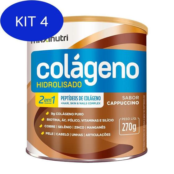 Imagem de Kit 4 Colágeno Hidrolis 2 em 1 - 250 gramas - Maxinutri